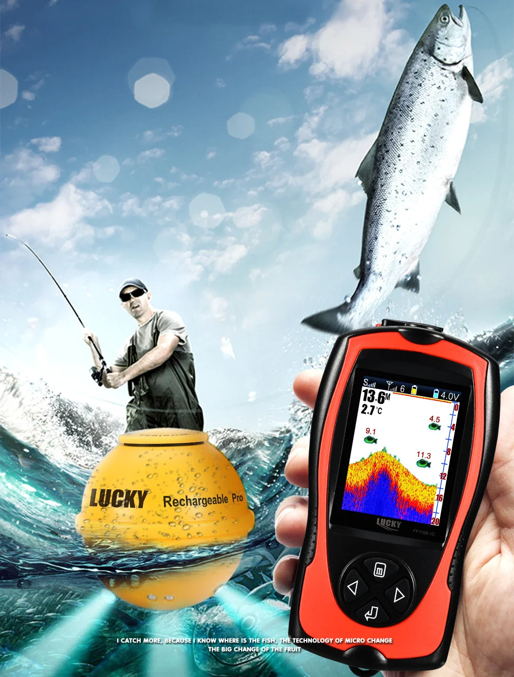 Sonar pentru pescuit WIRELESS 150m (10 zile livrare)