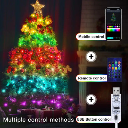 RGB IC Smart String Light DIY LED Fairy Lights Programmable WS2812B USB Garland Decoration for Home Bedroom Christmas Wedding