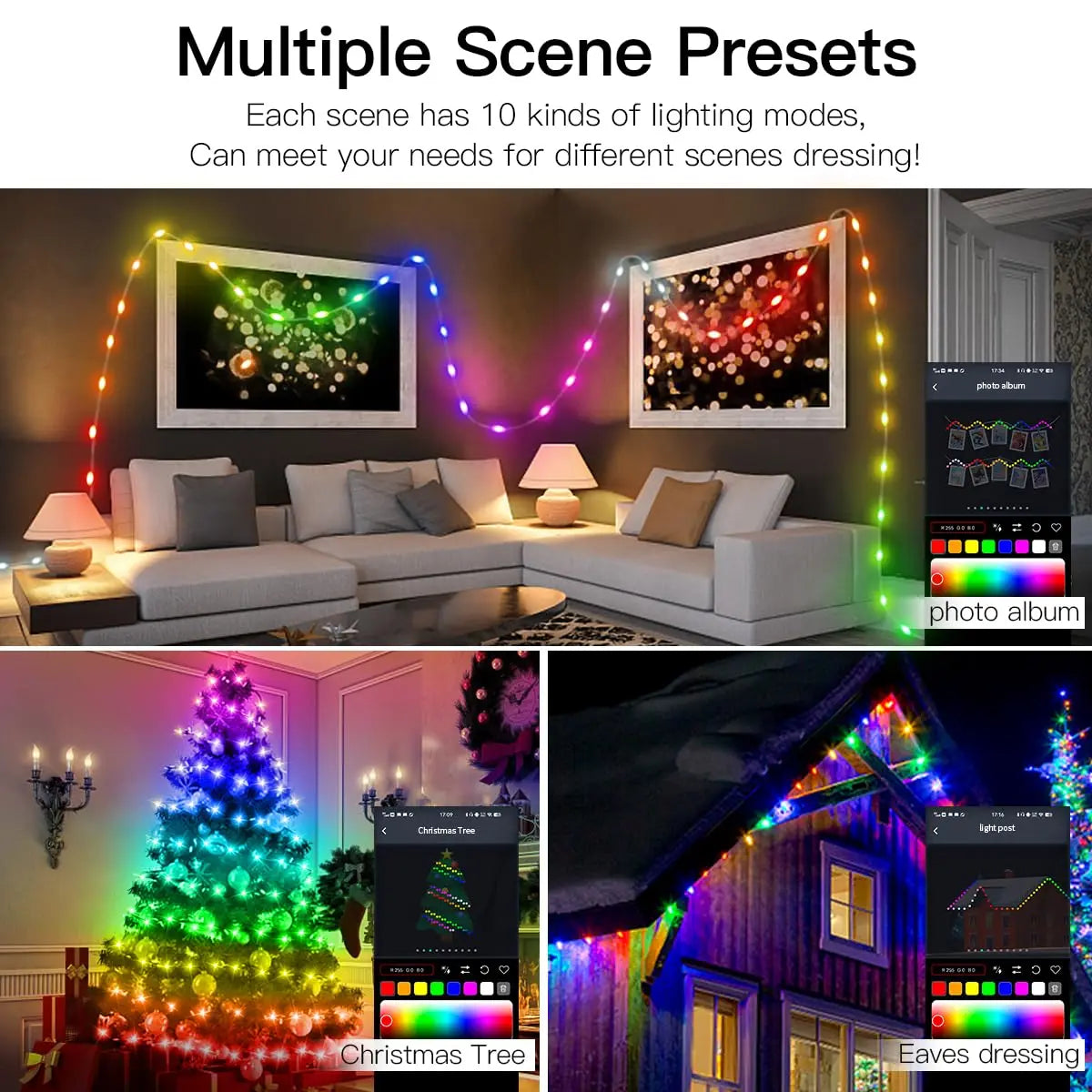 RGB IC Smart String Light DIY LED Fairy Lights Programmable WS2812B USB Garland Decoration for Home Bedroom Christmas Wedding