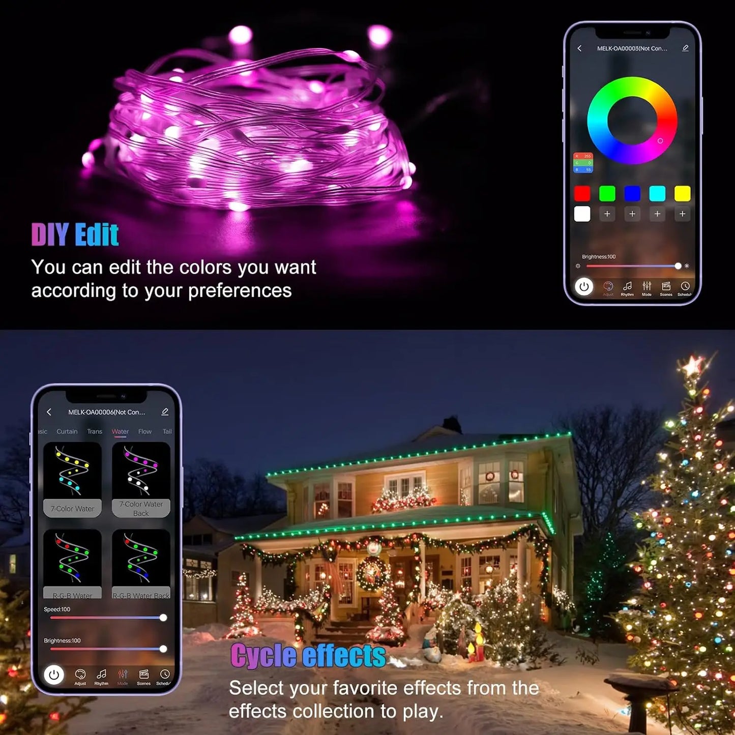 RGB IC Smart String Light DIY LED Fairy Lights Programmable WS2812B USB Garland Decoration for Home Bedroom Christmas Wedding