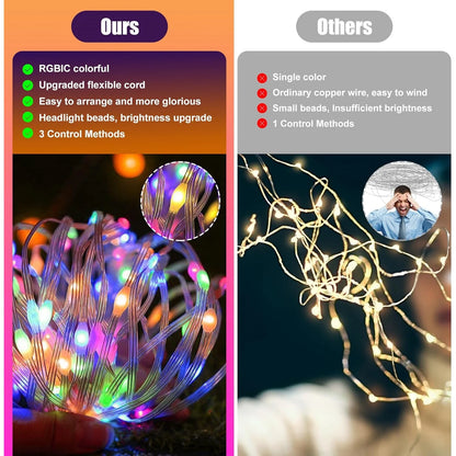 RGB IC Smart String Light DIY LED Fairy Lights Programmable WS2812B USB Garland Decoration for Home Bedroom Christmas Wedding